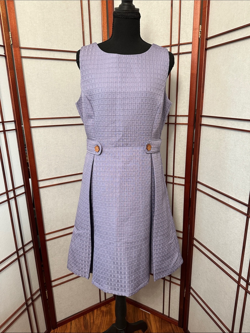 ModCloth Lavender Textured Sleeveless A-Line Dress